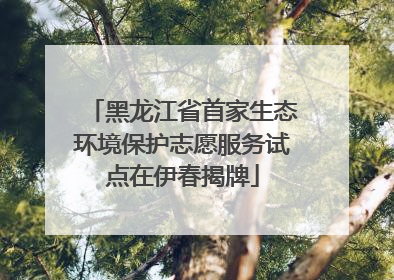 黑龙江省首家生态环境保护志愿服务试点在伊春揭牌